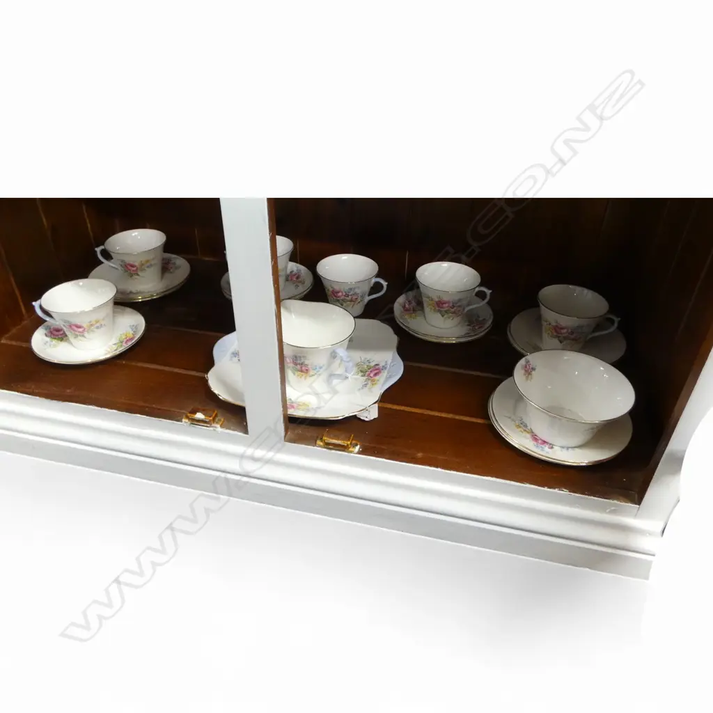 SHELLEY CHINA TEASET C/SUGAR CAKE PLATE 6 PLATES 5 SAUCERS 6 CUPS FLORAL PINK ROSE PAT Image 1++