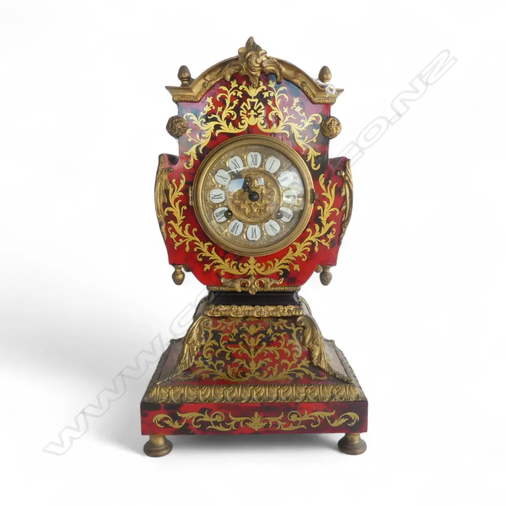 MODERN BOULLE MANTEL CLOCK H.410mm NO WINDING KEYS Image 1++