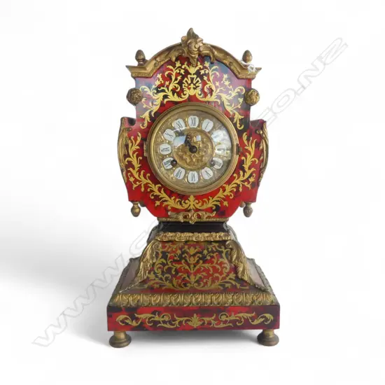MODERN BOULLE MANTEL CLOCK H.410mm NO WINDING KEYS