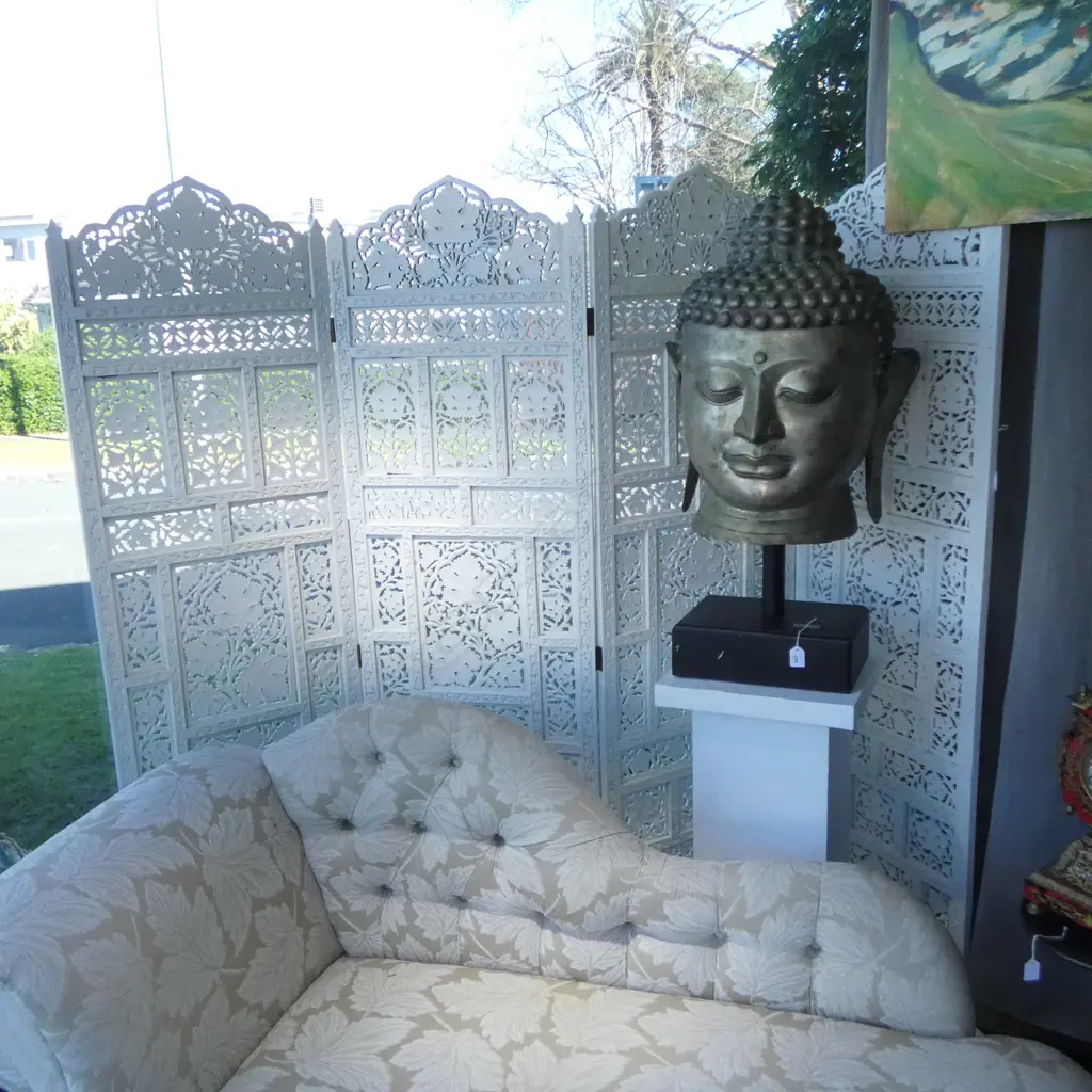 4 PANEL WHITE PAINTED SCREEN 1680x510mm Image 1++
