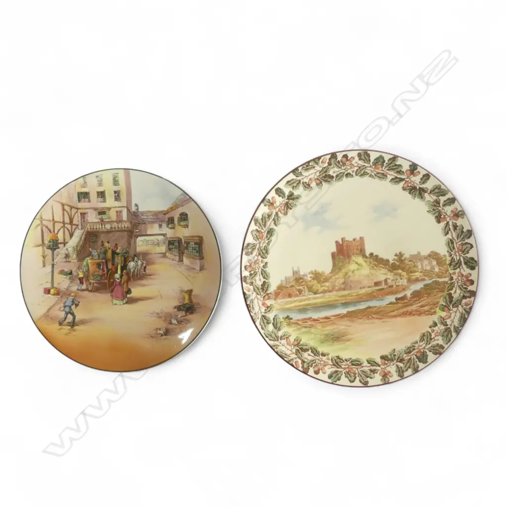LARGE ROYAL DOULTON CHARGER, OLD ENGLISH COACHING SCENE, D6393, Dia.340mm plus LARGE ROYAL DOULTON CHARGER CASTLE SERIES Image 1++
