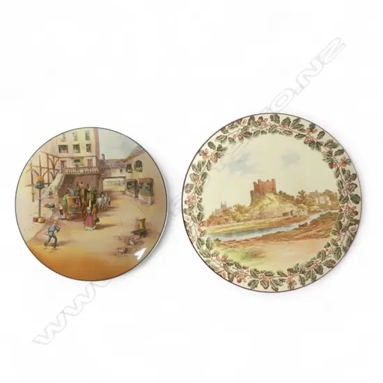 LARGE ROYAL DOULTON CHARGER, OLD ENGLISH COACHING SCENE, D6393, Dia.340mm plus LARGE ROYAL DOULTON CHARGER CASTLE SERIES
