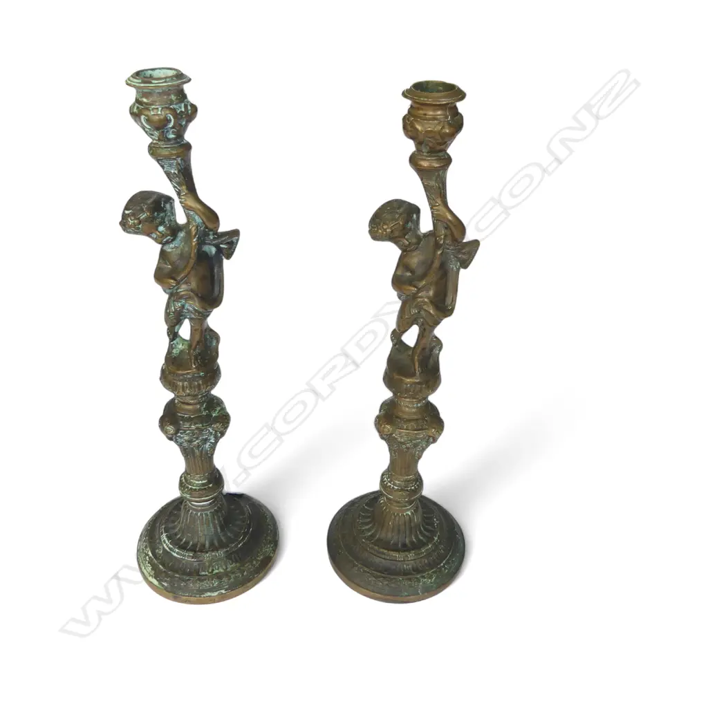 PR HEAVY BRASS CANDLESTICKS H.330mm Image 1++