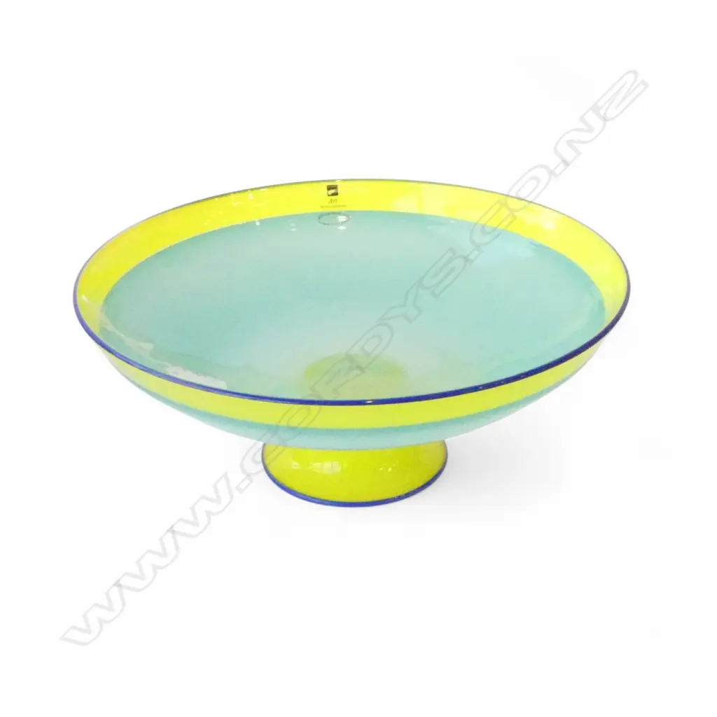 LG HOGLUND ART GLASS PEDASTAL BOWL/COMPORT, H.125mm, Dia.305mm Image 1++