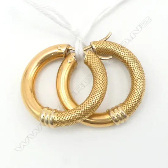 PR ITALIAN 18ct GOLD HOOP EARRINGS for pierced ears 4.48gms