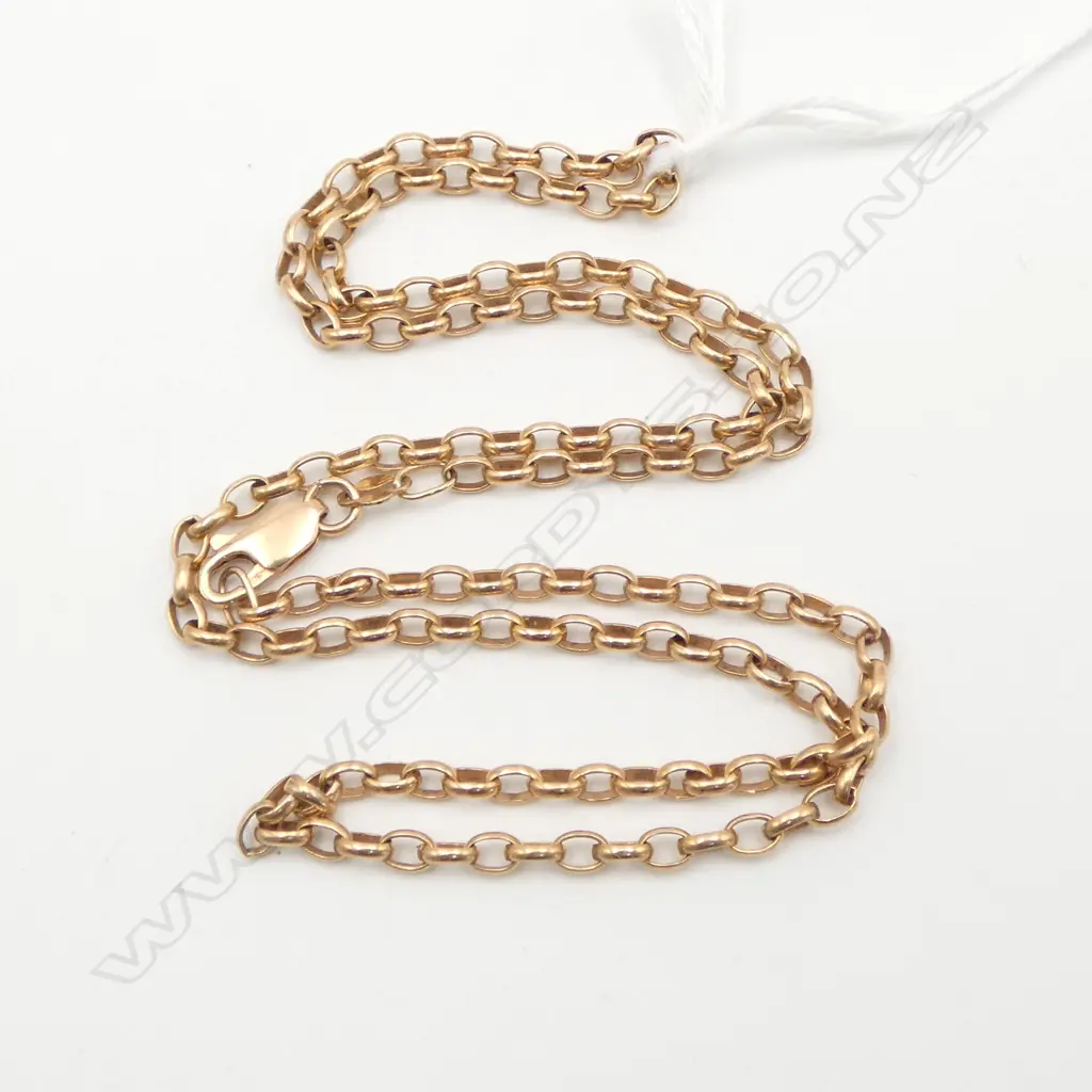 9ct ROSE GOLD NECK CHAIN L.480mm 9.6gms Image 1++