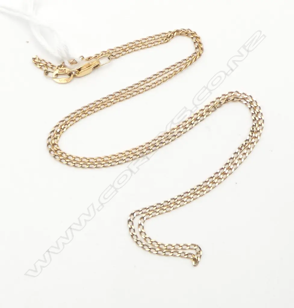 9ct GOLD FINE LINK NECK CHAIN L.455mm 2gms Image 1++