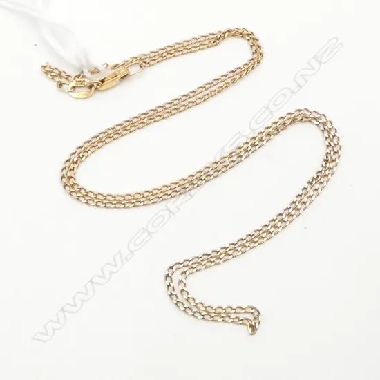 9ct GOLD FINE LINK NECK CHAIN L.455mm 2gms