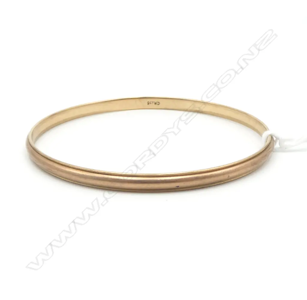 9ct ROSE GOLD HALF HOOP BANGLE 14gms Image 1++