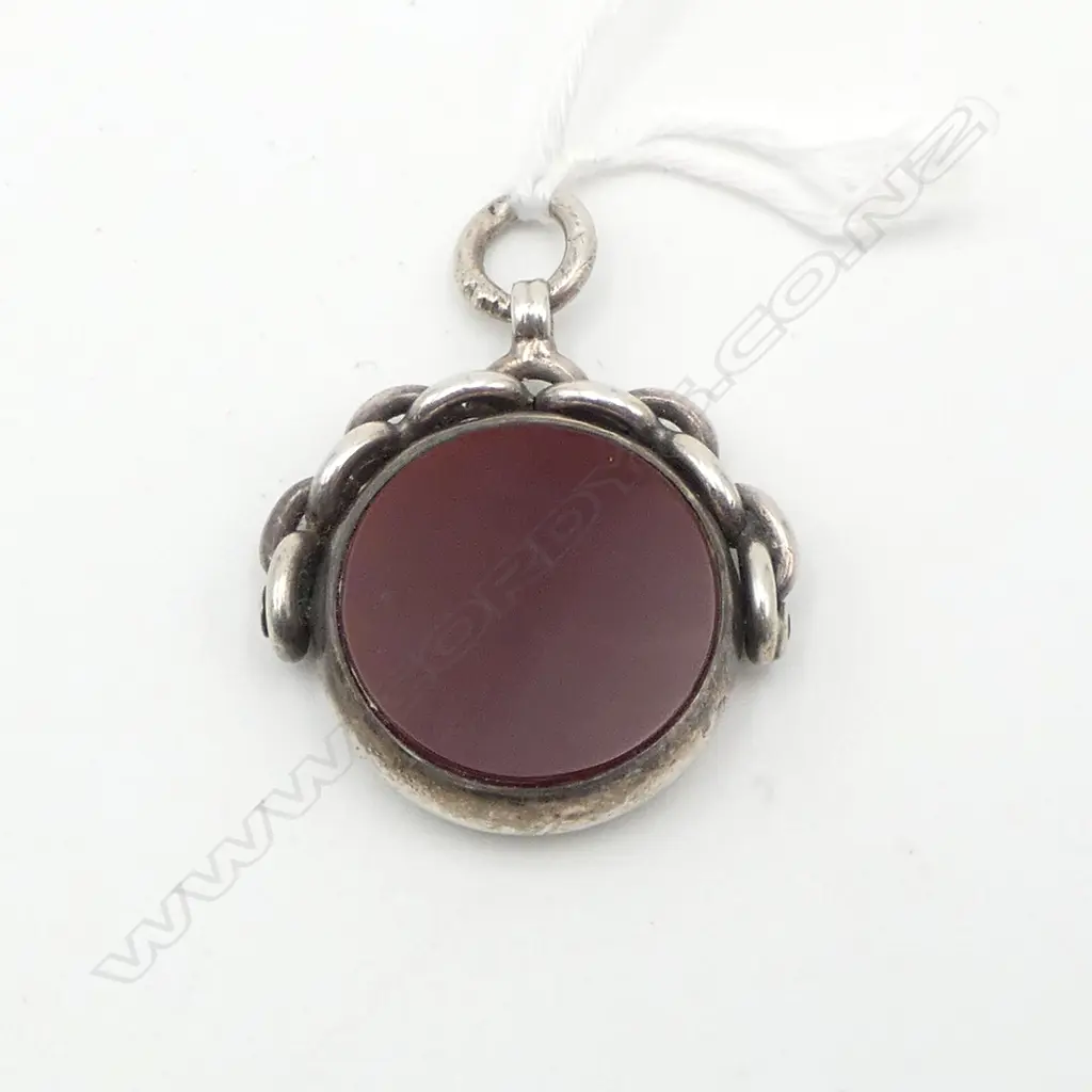 c,1900 STG SPINNER FOB carnelian & onyx panels Image 1++