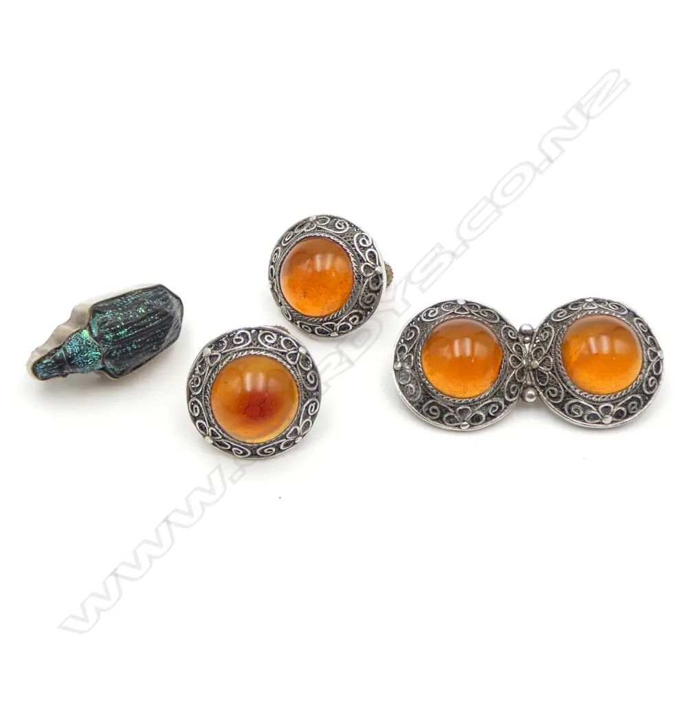 SCARAB BROOCH L.25mm + BROOCH & EARRING SET Image 1++