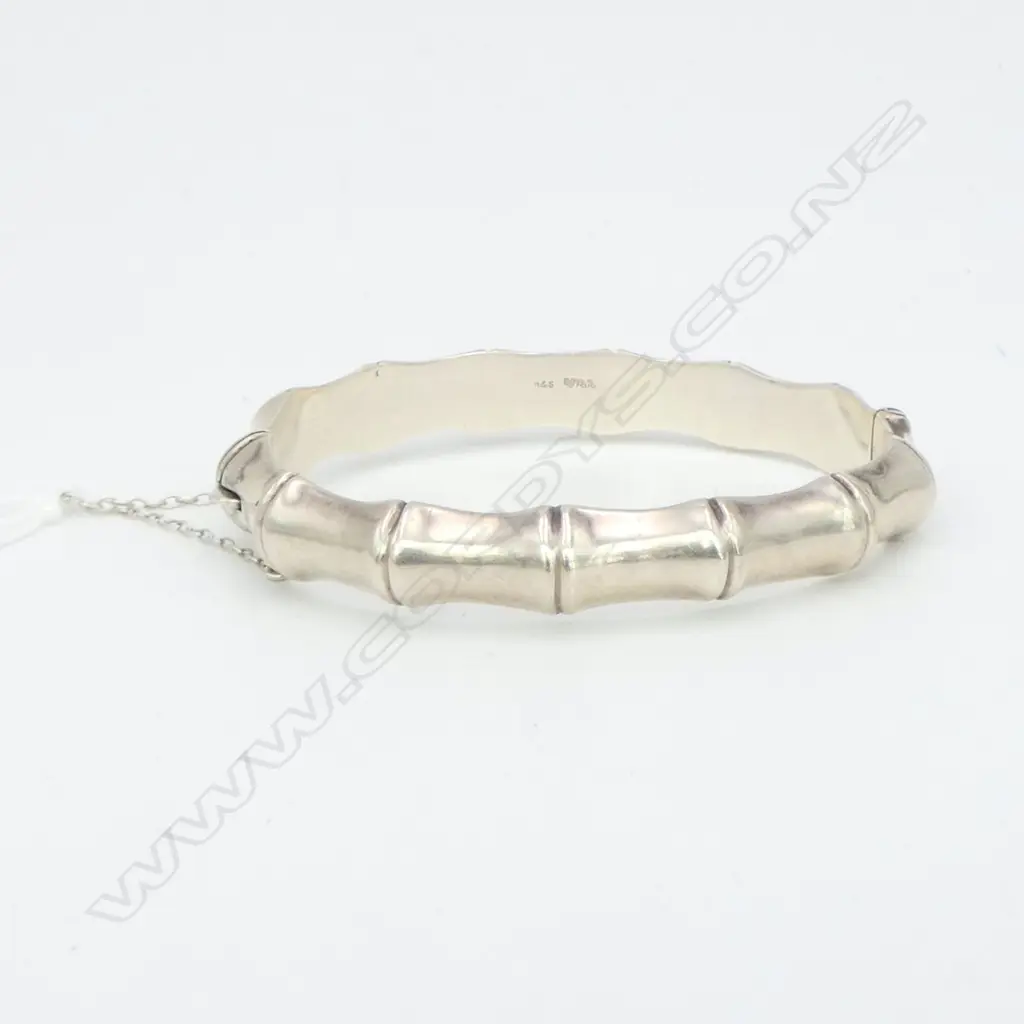 STG SILVER BAMBOO STYLE BANGLE, 16gms Image 1++