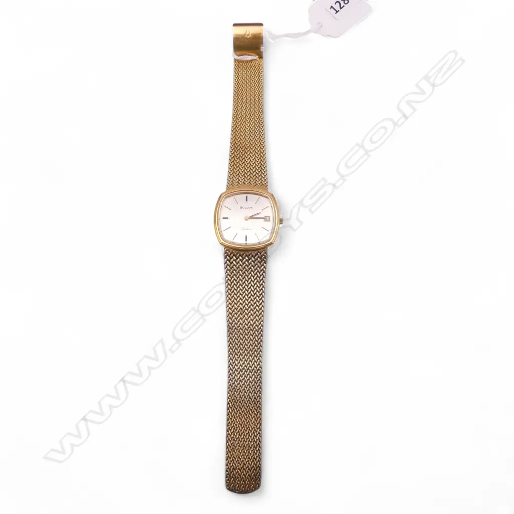 VINTAGE BULOVA 10K ROLLED GOLD PLATE BACK  GENT'S WRISTWATCH. Running Image 1++