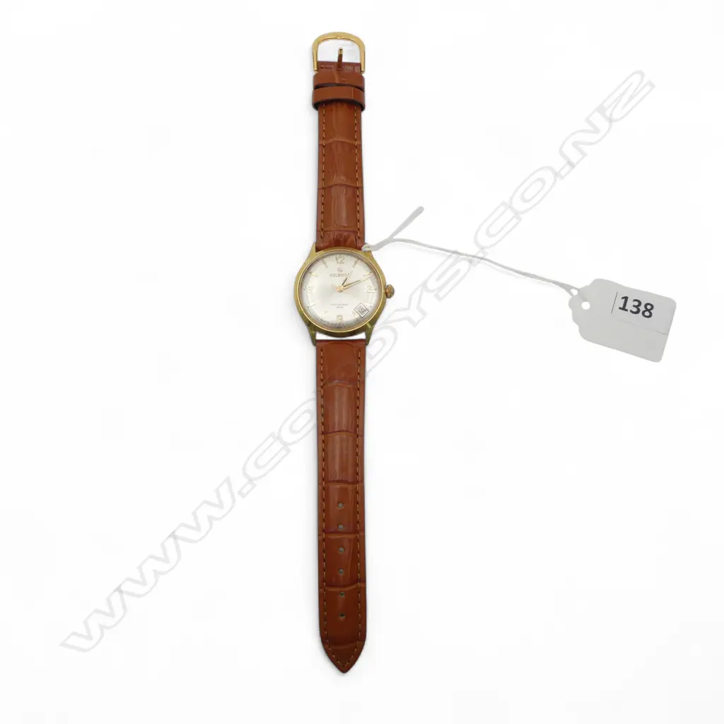 VINTAGE HELBROS 'INVINCIBLE'  GENT'S STAINLESS & GOLD PLATE WRISTWATCH. Running Image 1++