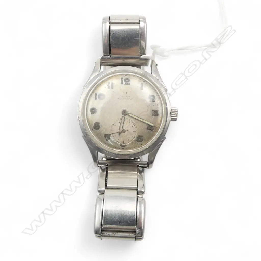 VINTAGE OMEGA STAINLESS GENT'S WRISTWATCH Not running glass loose Image 1++