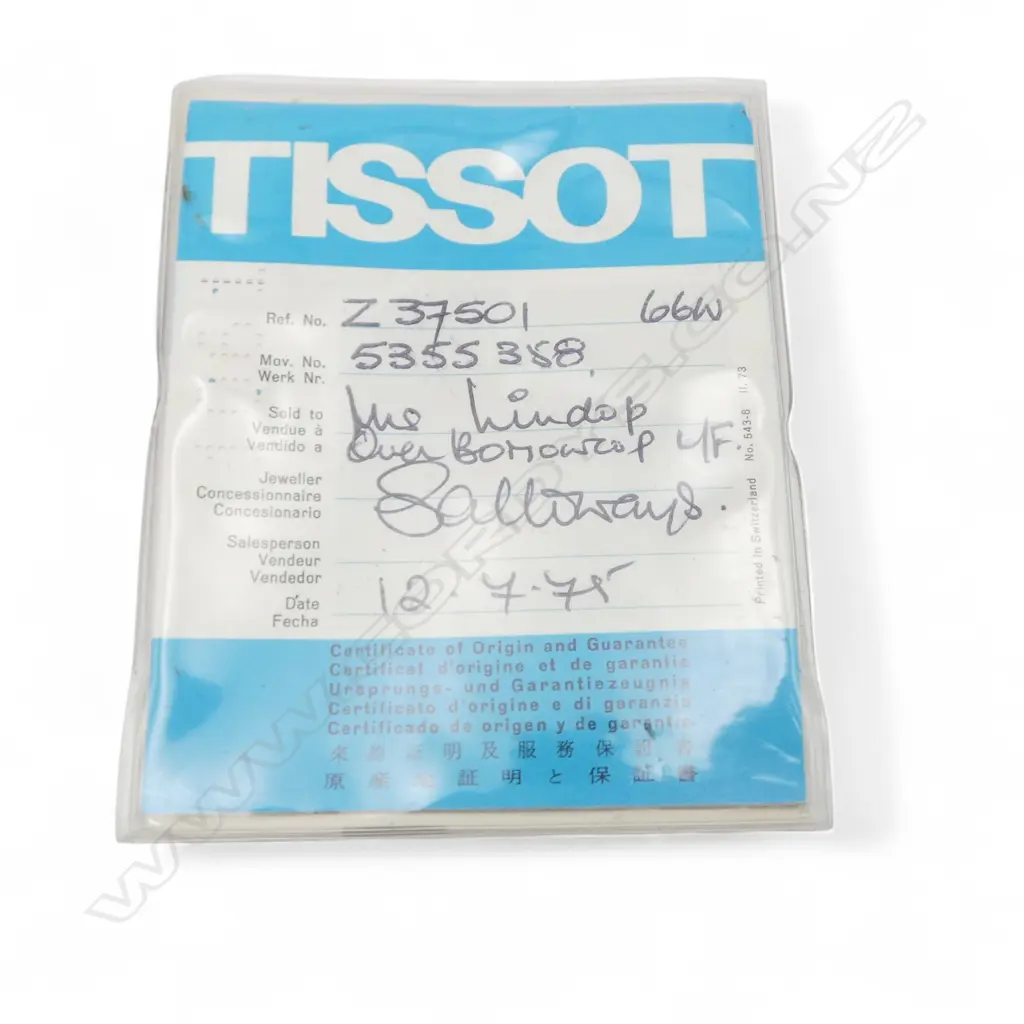 1970's TISSOT LADIES WATCH stainless with papers. Running. Glass crazed Image 1++