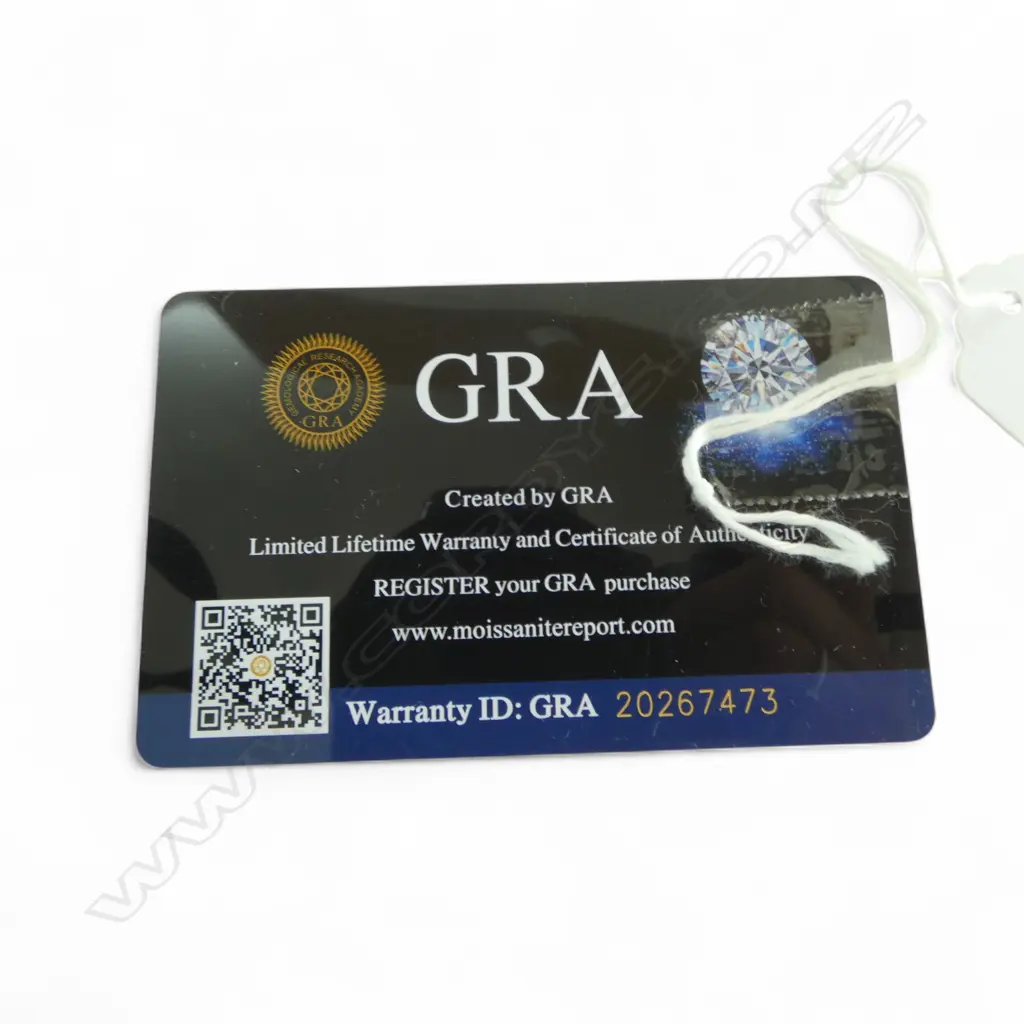 PR 2ct (ea) MOISSANITE & SILVER GILT EARRINGS, GRA CERT. Image 1++