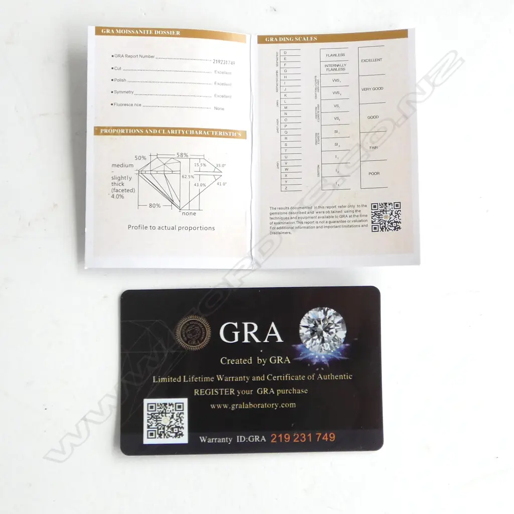 PR 2ct (ea) MOISSANITE EARRINGS, GRA CERT. Image 1++