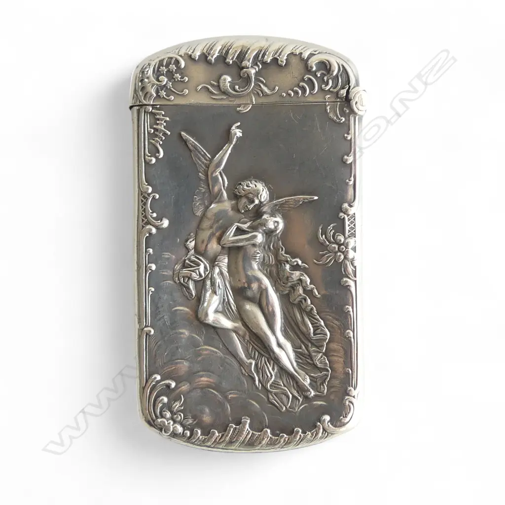 LGE SILVER VESTA embossed angel & naked maiden H.64mm.70mm Image 1++