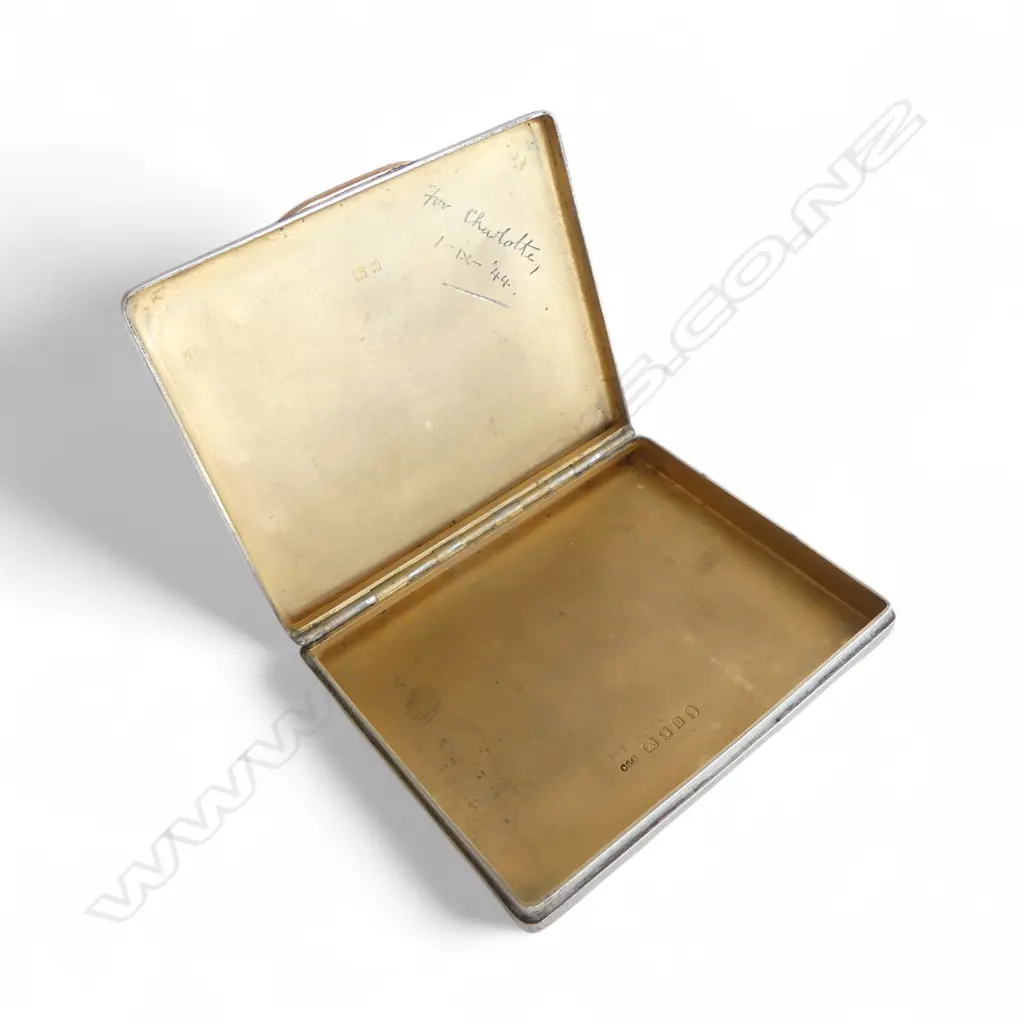 STG/ MOP/ GOLD CIGARETTE CASE LONDON 1935 117gms Image 1++