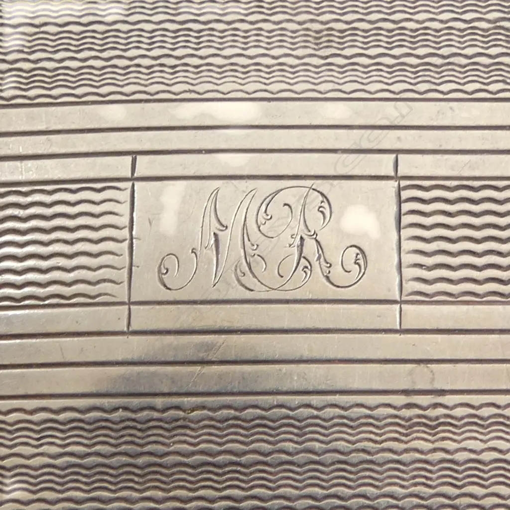 SILVER ART DECO LGE COMPACT with internal mirror 87gms Image 1++