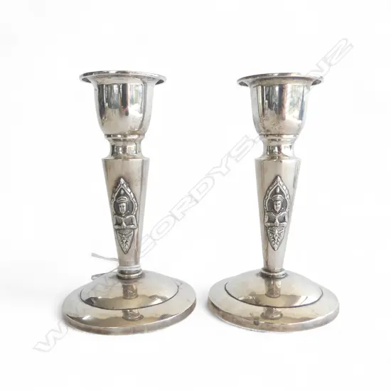 PR THAI ALEX & CO SILVER CANDLESTICKS H.145mm weighted base