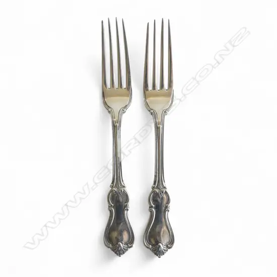 2 VICTORIAN STG SILVER FORKS, LONDON 1846, 214gms