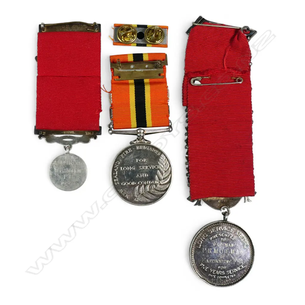 Three New Zealand Fire Brigade silver medals to P.R. Millman, Image 1++