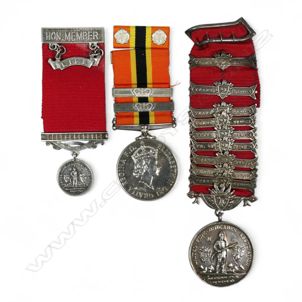 Three New Zealand Fire Brigade silver medals to P.R. Millman, Image 1++