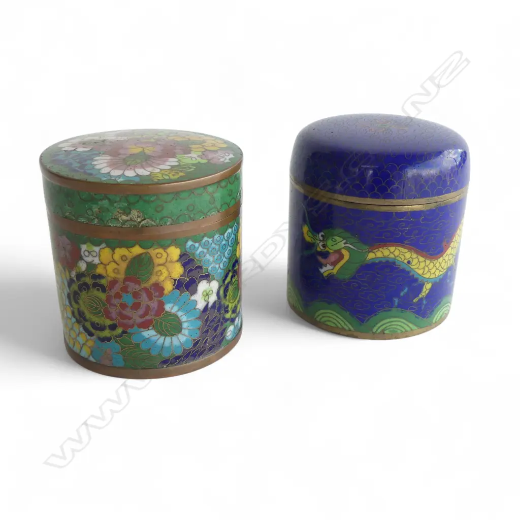 2 CLOISONE LIDDED JARS H80MM Image 1++