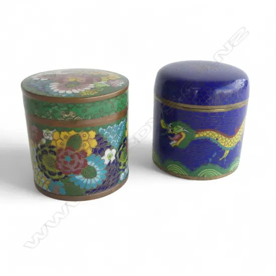 2 CLOISONE LIDDED JARS H80MM