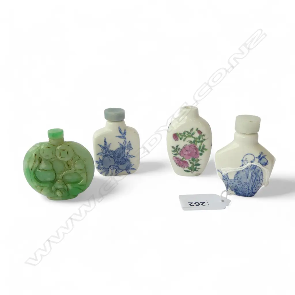 4 ORIENTAL SNUFF BOTTLES H.60mm Image 1++