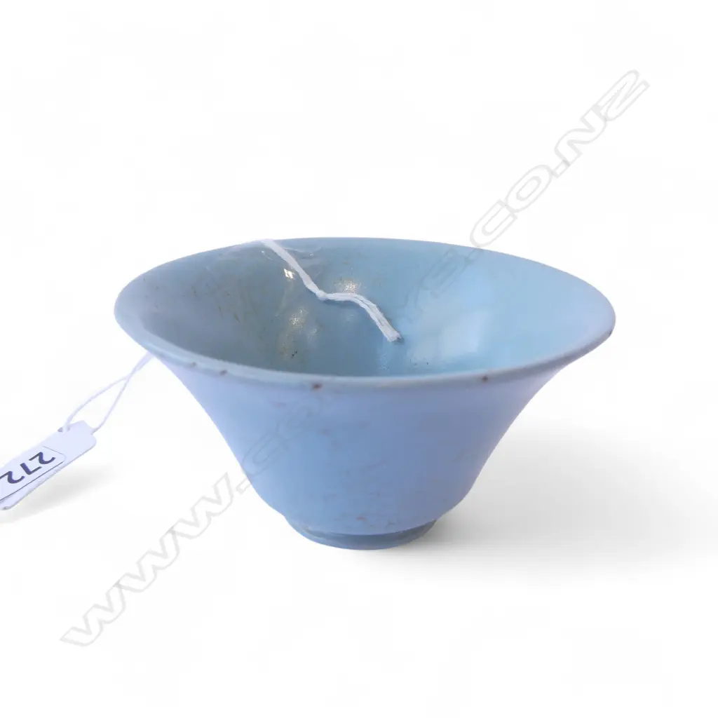 CHINESE BLUE GLAZED CUP H.45mm, 90mm dia Image 1++