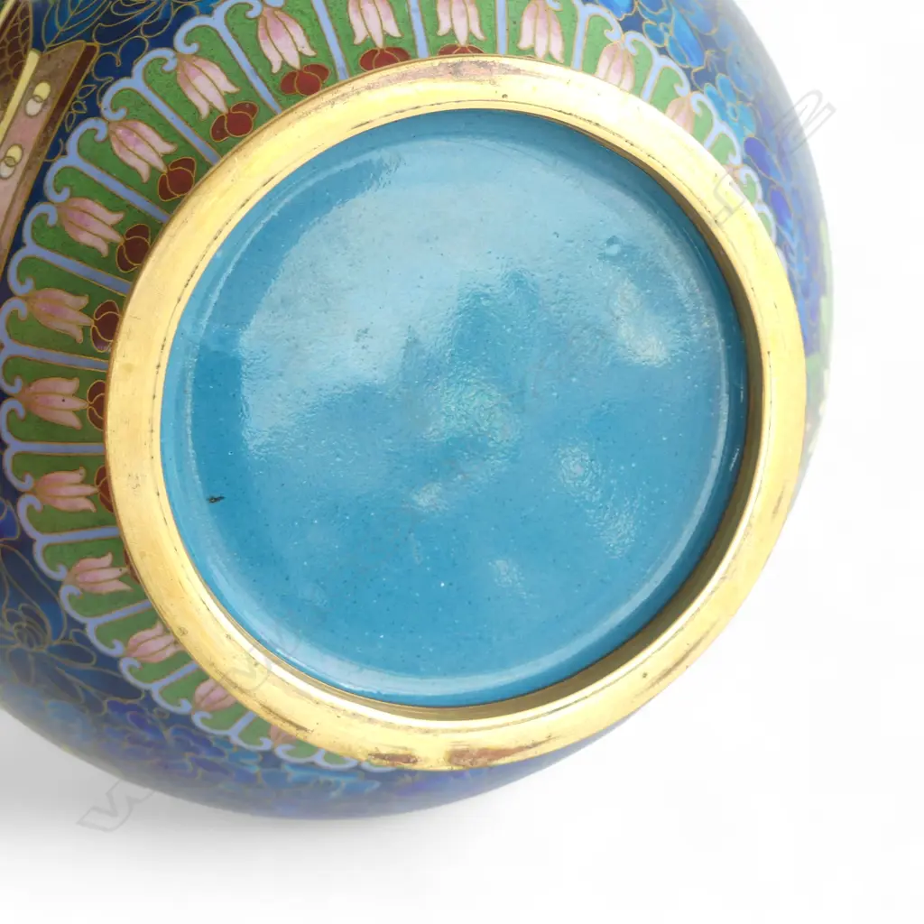 LARGE OLD CLOISONNE VASE, BALUSTER SHAPE, FLORAL SPRAY DETAIL, H.310mm Image 1++