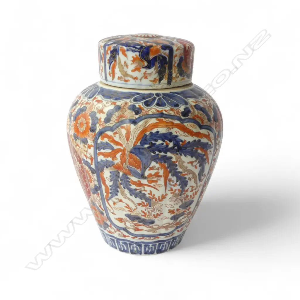 JAPANESE IMARI LIDDED VASE H.240mm LID REPAIRED Image 1++