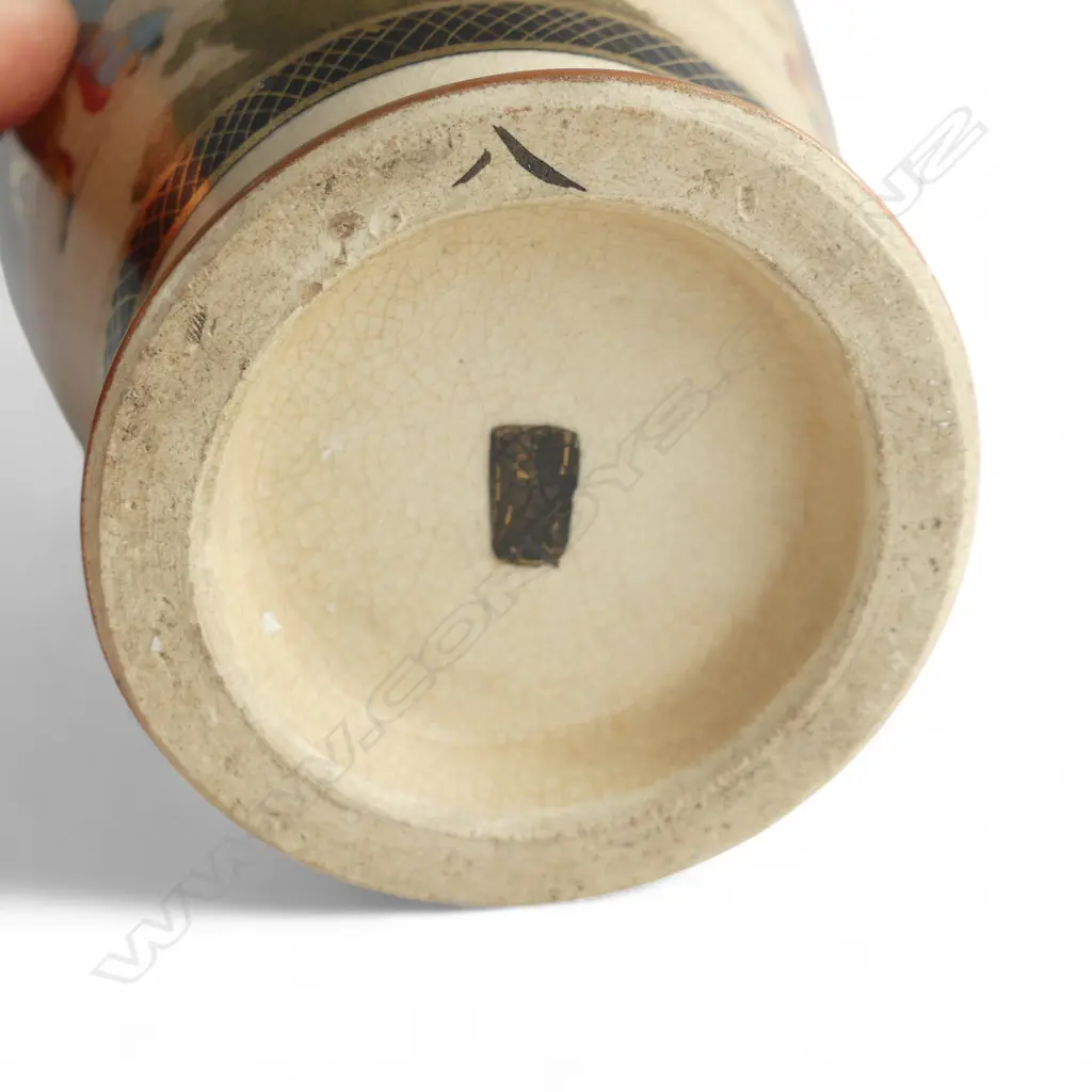 VINTAGE SATSUMA VASE FUJI SCENE H230MM Image 1++