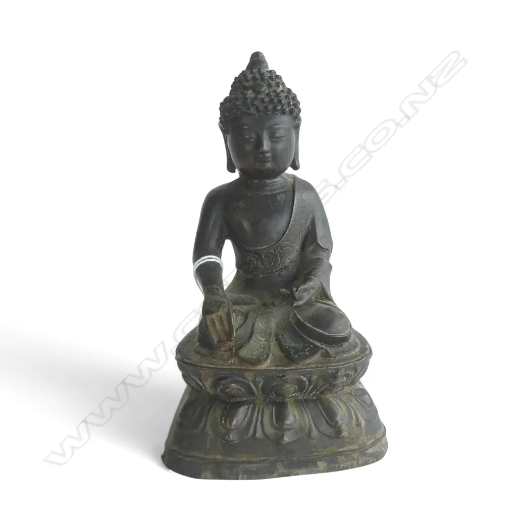 ANTQUE TIEBETAN BRONZE BUDDHA H170MM Image 1++
