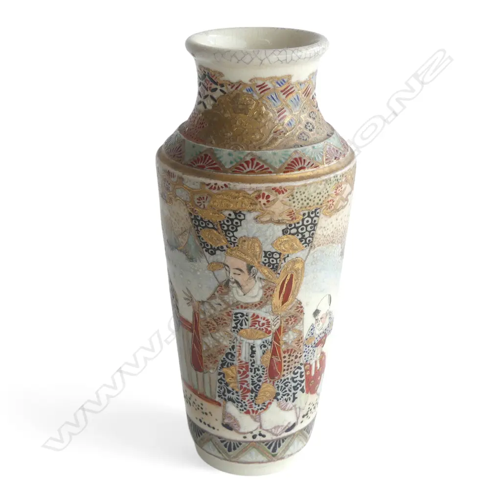 ANTIQUE SATSUMA VASE MEN & CHILDREN SCENES H190MM Image 1++
