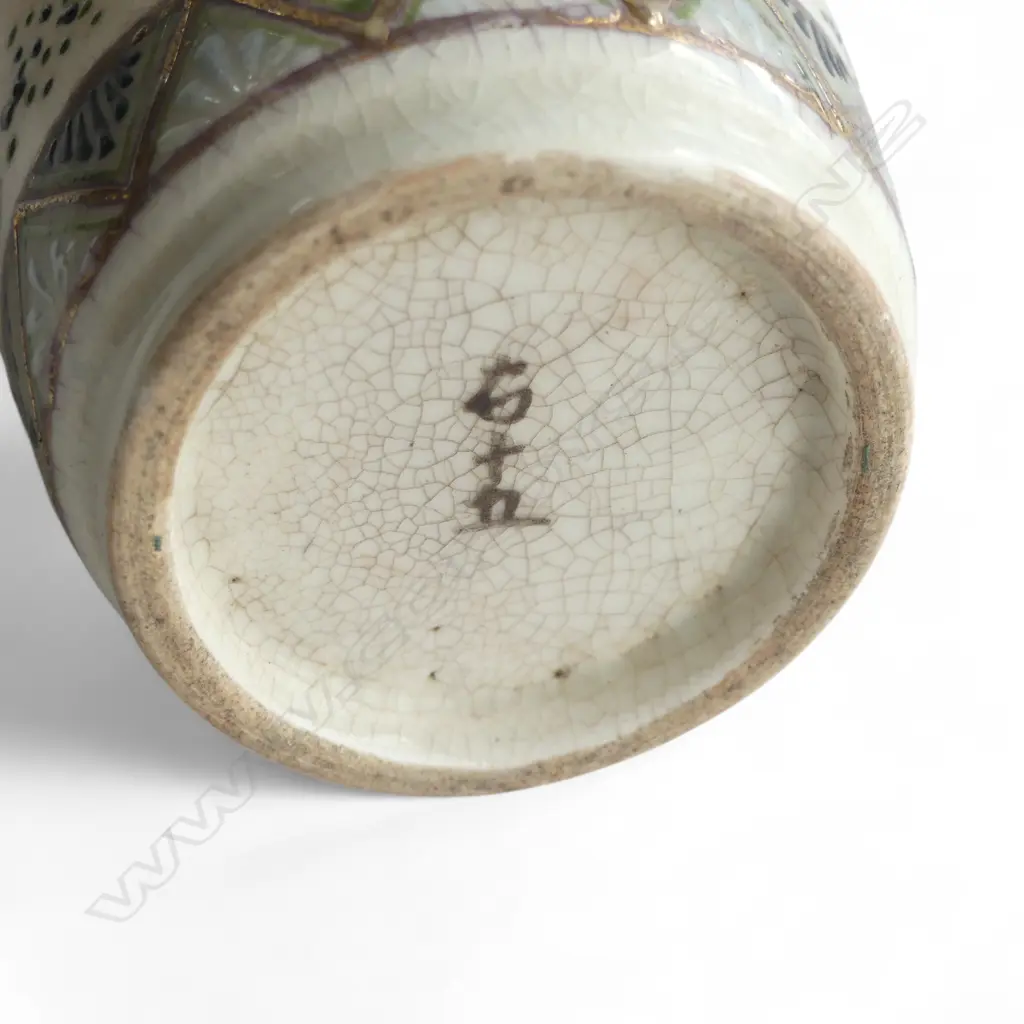 ANTIQUE SATSUMA VASE MEN & CHILDREN SCENES H190MM Image 1++