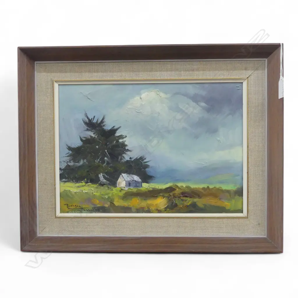 RUSSELL HOLLINGS, CLEVEDON LANDSCAPE, OIL ON BOARD 240x340mm Image 1++