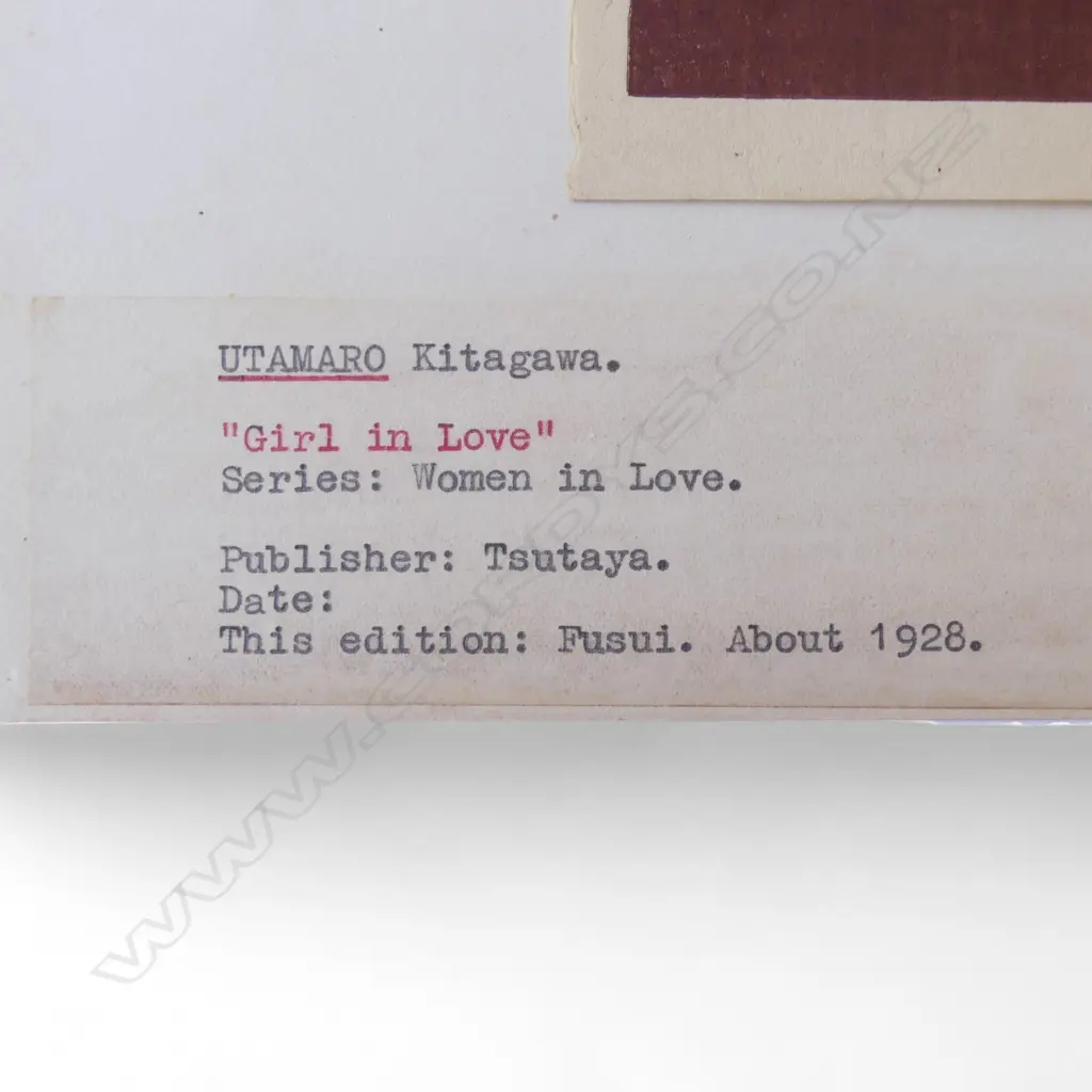 2 EARLY 20thC UTAMARO KITAGAWA UIKIYO-E WOOKBLOCK PRINTS... Image 1++