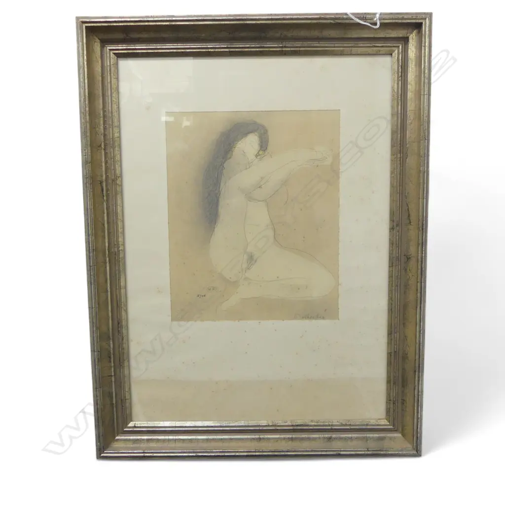 VINTAGE AUGUSTE RODIN PRINT 305x250mm foxing Image 1++