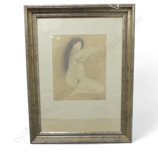 VINTAGE AUGUSTE RODIN PRINT 305x250mm foxing