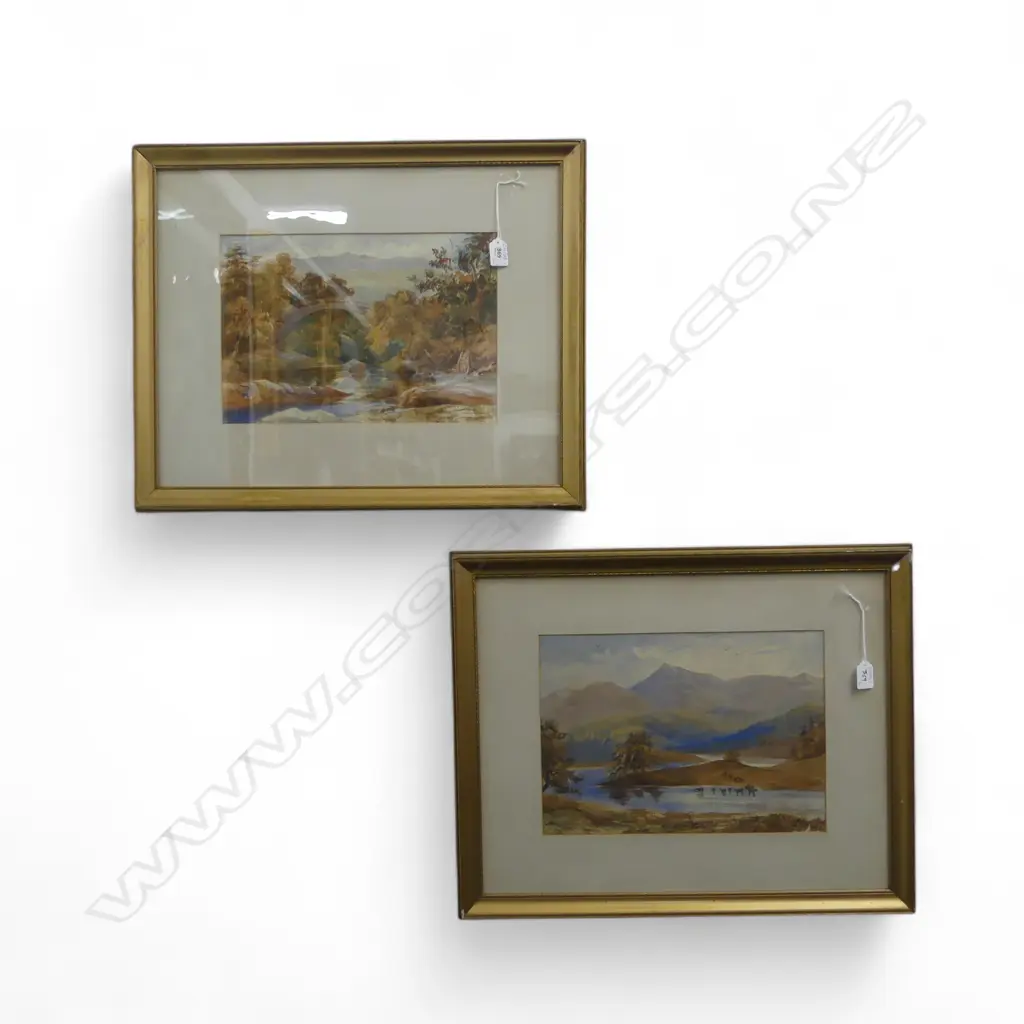 PR SCOTISH W/CS  RIVER SCENES SIGNED INDERSTINCTLY H250 L360MM Image 1++