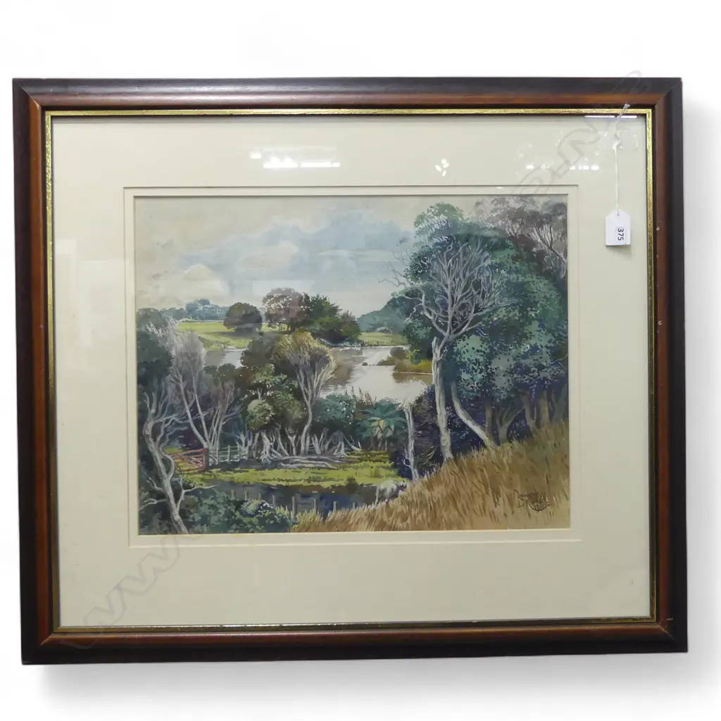 LEONARD MITCHELL 'A FOREST LAKE', W/C, SIGNED & DATED 1958, 350 x 440mm Image 1++
