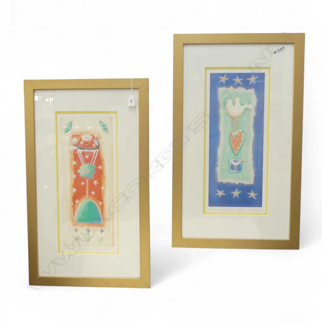 2 FRAMED EDITIONED PRINTS by LIBBY LORD, 8 & 13 OF 200, 460x190mm Image 1++