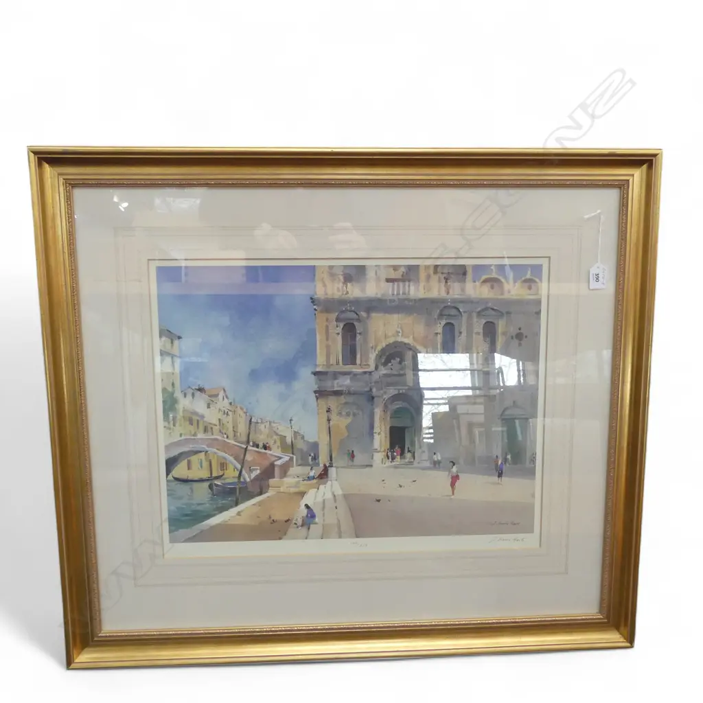 LTD ED. REPRO 'RIO DEI MEDICANTA' VENICE by J BARRIE HASTE 123/350, SIGNED, 420 x 540mm Image 1++