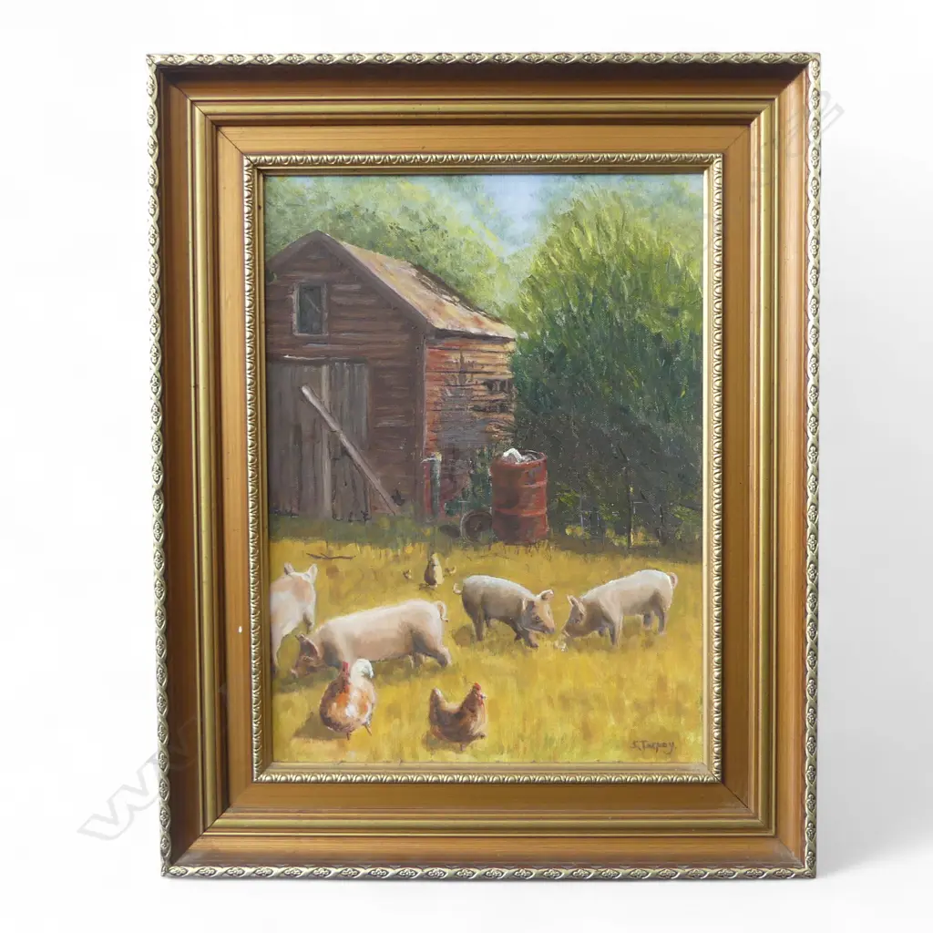 SHIRLEY TORPEY 'BACON & EGGS' OIL ON BOARD 390x290mm Image 1++