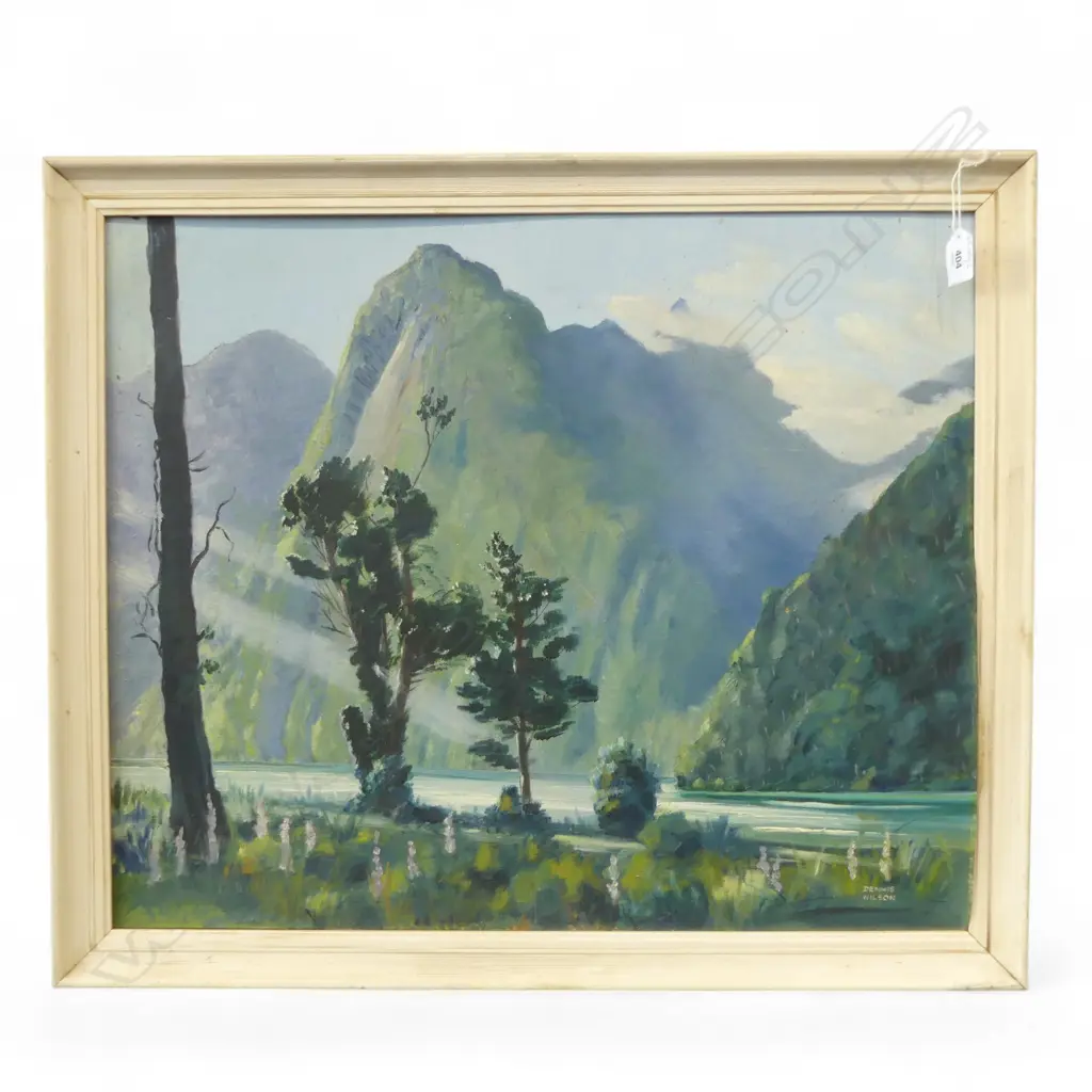 OIL ON BOARD SOUTH ISLAND SCENE SIGNED DENNIS WILSON  H490 L600MM Image 1++