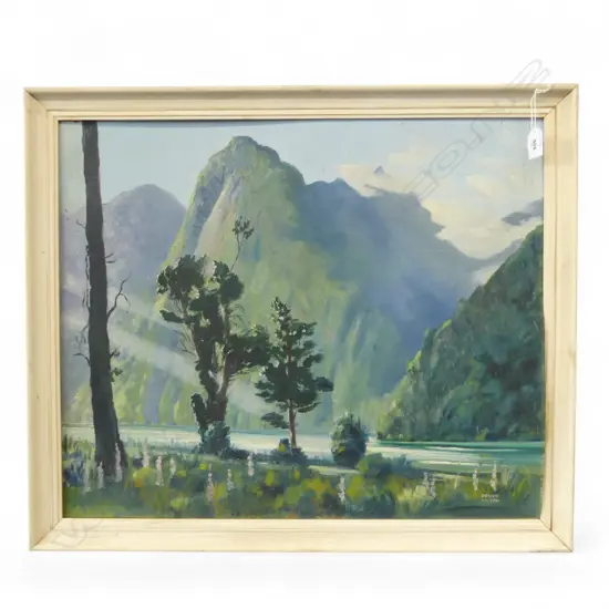 OIL ON BOARD SOUTH ISLAND SCENE SIGNED DENNIS WILSON  H490 L600MM